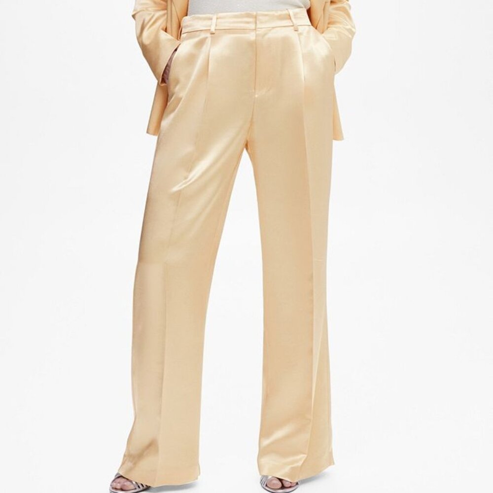 Flowy Satin Palazzo Pants Sz 8 Mango NWT